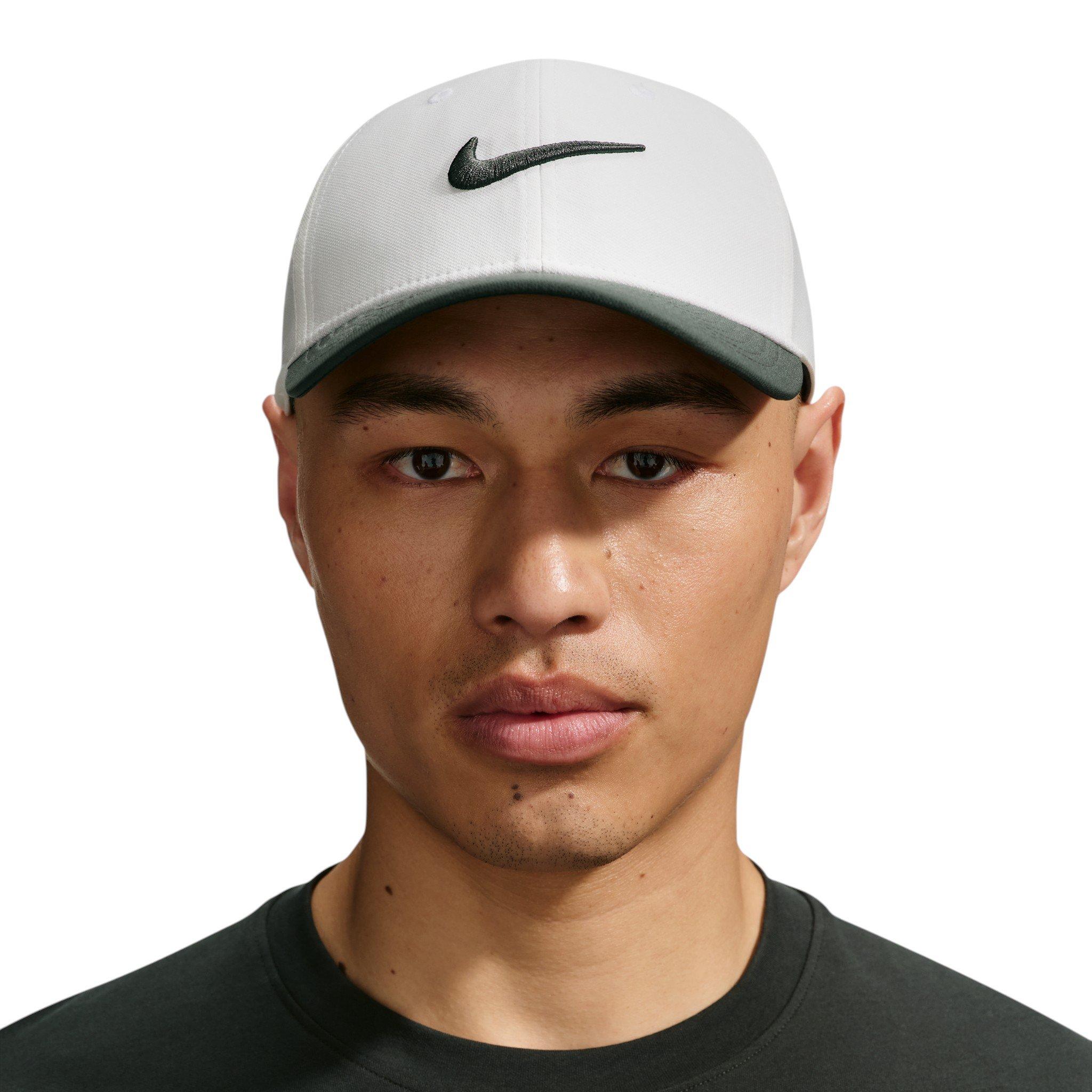 Nike Dri-FIT Club Structured Swoosh Hat - White/Green - WHITE/GREEN